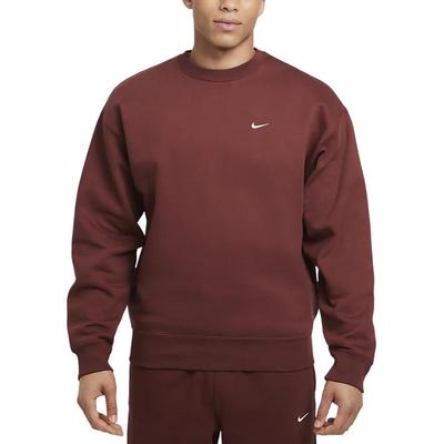 Nike Hanorac Bărbați Solo Swoosh Gât Rotund Confortabil Casual Fleece Mânecă Lungă Hanorac Maro Alb DX1361-231