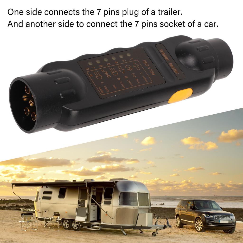 Trailer Socket Tester 7 Pin Electrical Tow Bar Wiring Circuit Light Test Tool for Truck RV