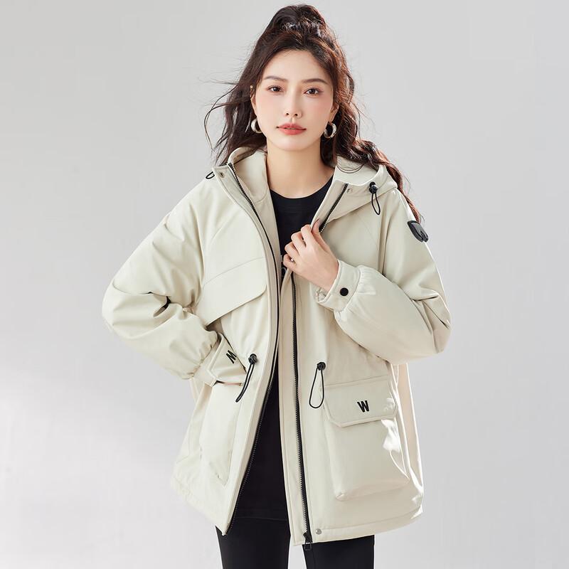 Giacca imbottita da donna con cappuccio TERRE BLEUE foderata in pile