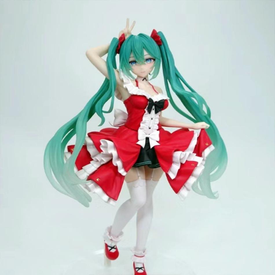 Hatsune Miku Lolita Figure Fashion Anime Miku Collection Action Figurine Kawaii Cute Model Desktop Ornaments Toy