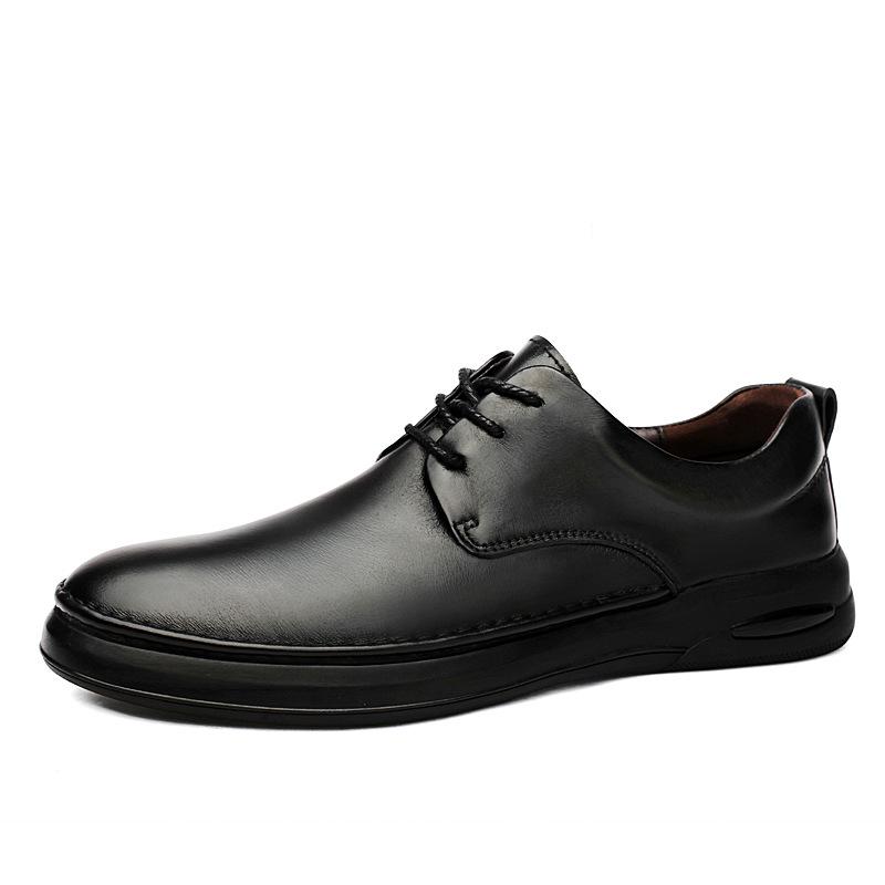 2023 Men s Comfortable Burnished Leather Shoes - Genuine Cowhide, Soft Sole, Breathable Casual Dad Shoes 39