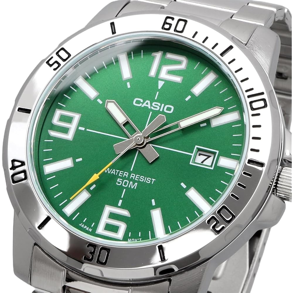 Casio Standard Analog Quartz Men's Watch MTP-VD01D-3BV Metal Band Green International Model