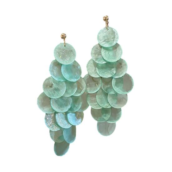 1 Pair Long Style Multi-Layer Drop Earrings Translucent Metal Needle Design Artificial Crystal