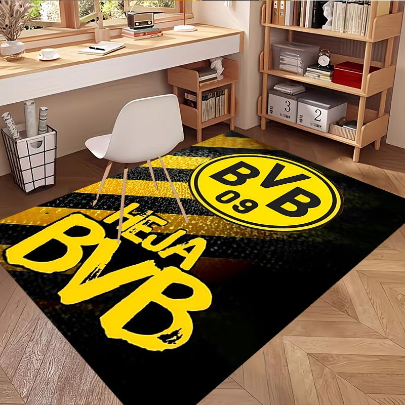 Borussia Dortmund Print Rug, Washable Floor Carpet, For Entryway Dorm Laundry Room Office Study, Home Decor Birthday Christmas Gift