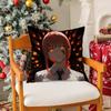 Chainsaw Man Makima-Cartoon Pillow Case Silky Short Plush With Invisible Zipper Dustproof Sofa Cushion Cover For Home Decor