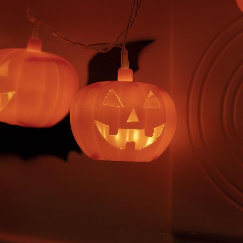 LED Halloween Pumpkin Lights String Ghost Festival Decoration String Lights Battery Lights Remote Control USB Models, Holiday Decoration Lights