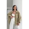 Women's Oversize Pocket Button Down Shoulder Detailed Shirt