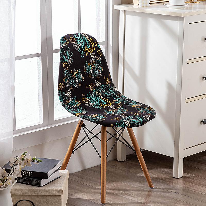 Elastic Printed Dining Chair Cover Back Chair Covers Household Chair Covers Special-Shaped Office Home Removable Fundas Sillas