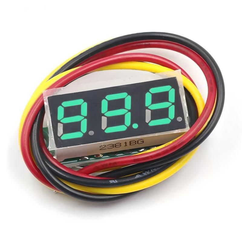 5pcs Mini Digital DC Voltmeter 0.28 Inch Two-Wire 2.5V-30V Mini Digital DC Voltmeter Voltage Tester Meter 5 Colours
