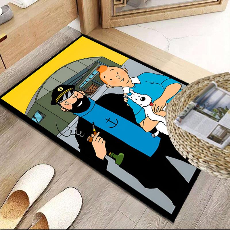 Tintin's Adventure City  Carpet, Kitchen Rugs, Yoga Mat, Non-Slip Mats, Rug for Bathroom, Living Room bedroom, Camping Rugs Christmas Gift