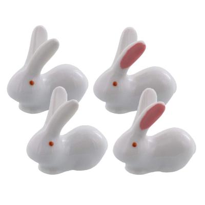 Tableware East Chopstick Cute Rabbit with White and Pink Set of 4 Rests, Ears,