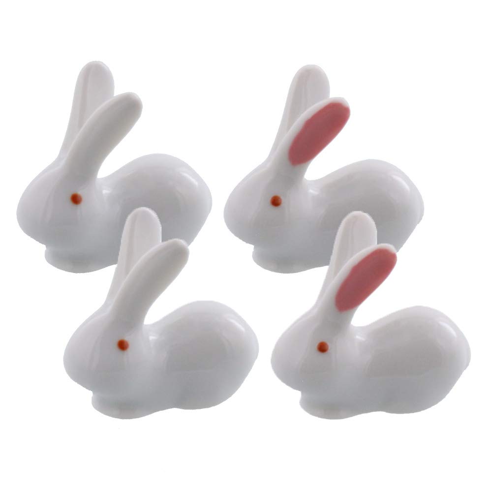 

Tableware East Chopstick Cute Rabbit with White and Pink Set of 4 Rests, Ears,