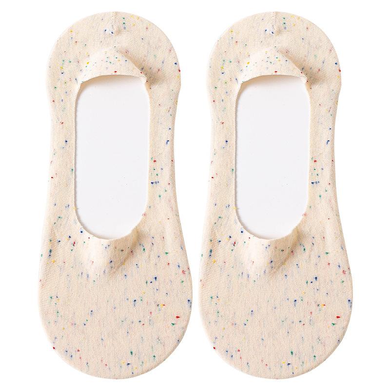 5 Pairs of Boat Socks for Women Simple Shallow Mouth Summer Thin Socks for Women Spring and Summer Silicone Non-slip