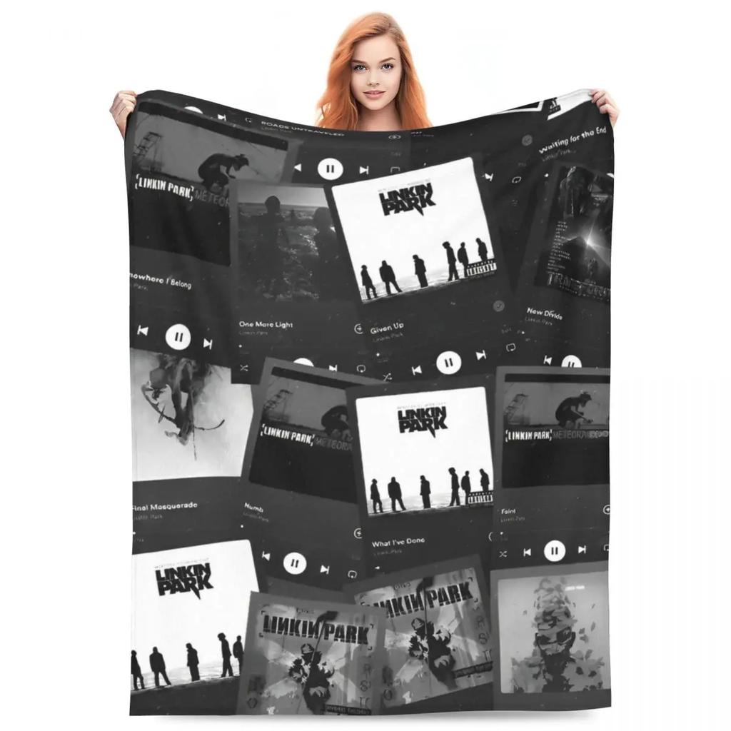 L-Linkin Rock Park Blanket Cover Fleece Super Warm Throw Blankets for Home Couch Bedroom Quilt