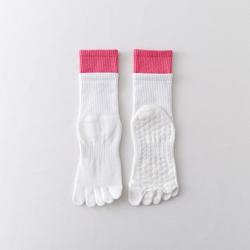 Breathable Five-finger Yoga Socks Cotton Five Toes Pilates Socks Silicone Non-slip Sweat Absorbing Pilates Fitness Socks