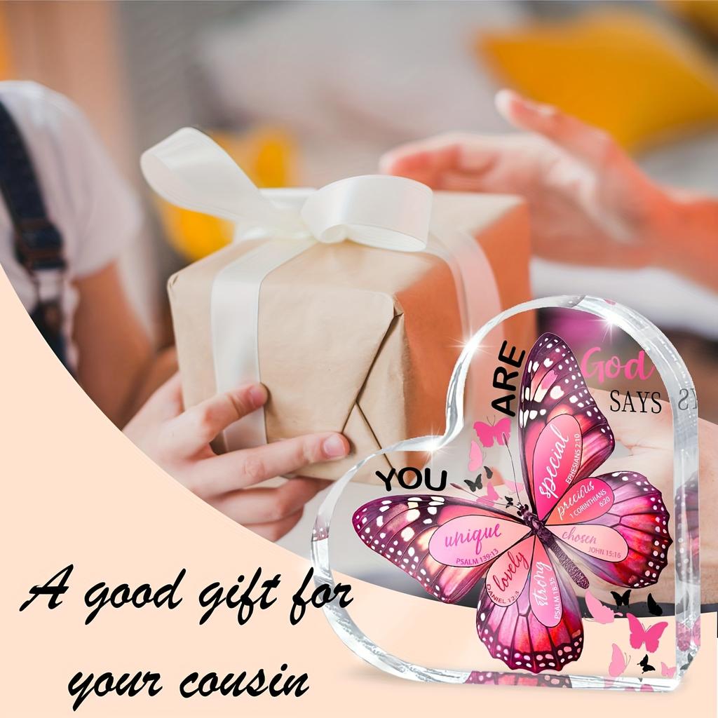 Christian Acrylic Wall Decor - 4-Inch (4.02inch) Religious Spiritual Gift with 'God Says You Are Uniq' & 'You Are Special' Messages