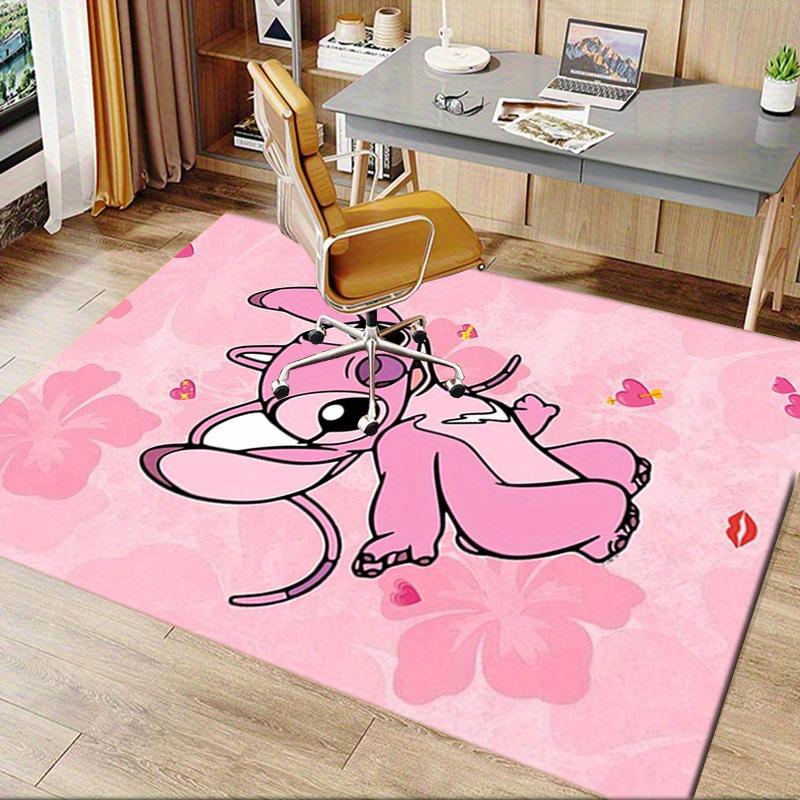 Office Rug Stitch, Pink theme 3D Printed Anti-Slip Rug-Machine Washable for Living Room