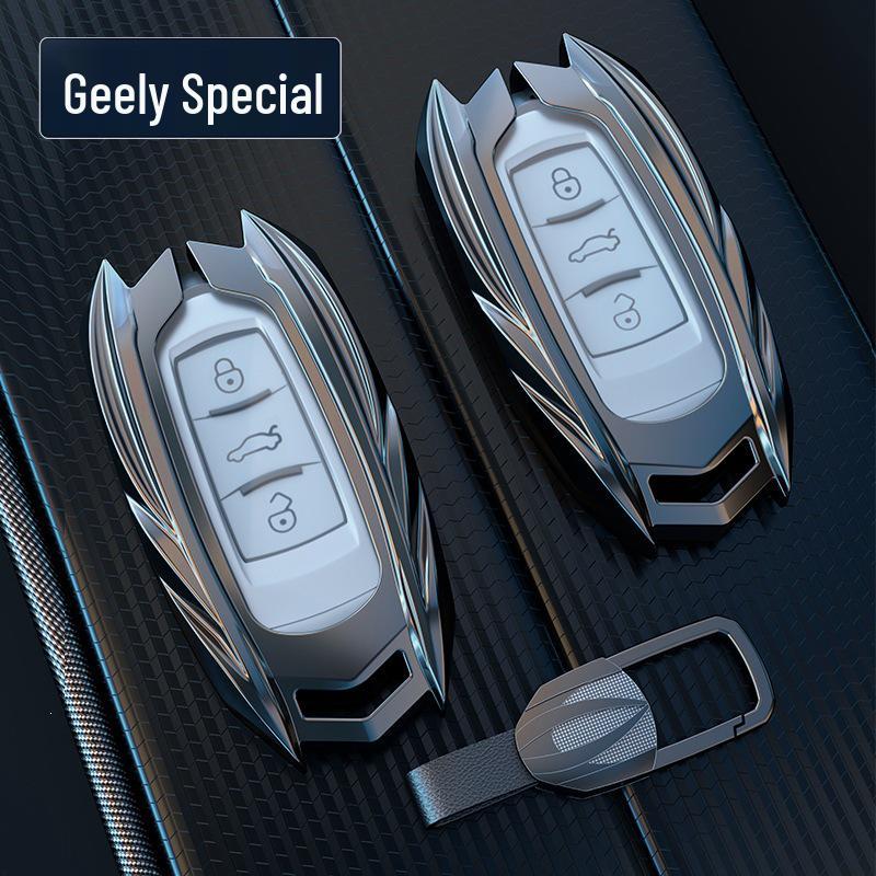 Geely Car Key Case: Fits Emgrand, GG Panda, S1, Boyue, Vision X3, King Kong X1, Borui - Metal Shell Buckle