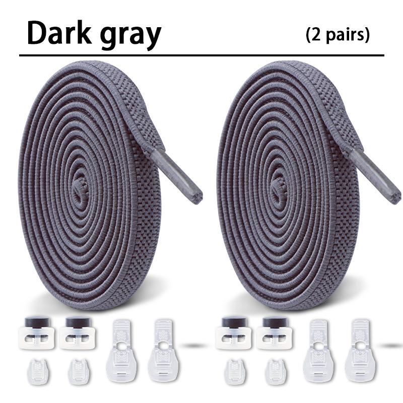 1Pair/2Pair NEW Elastic Shoe Laces Flat Shoelaces Without Ties Kids Round Snap Lock  Adult Quick Shoelace Shoe Accessories