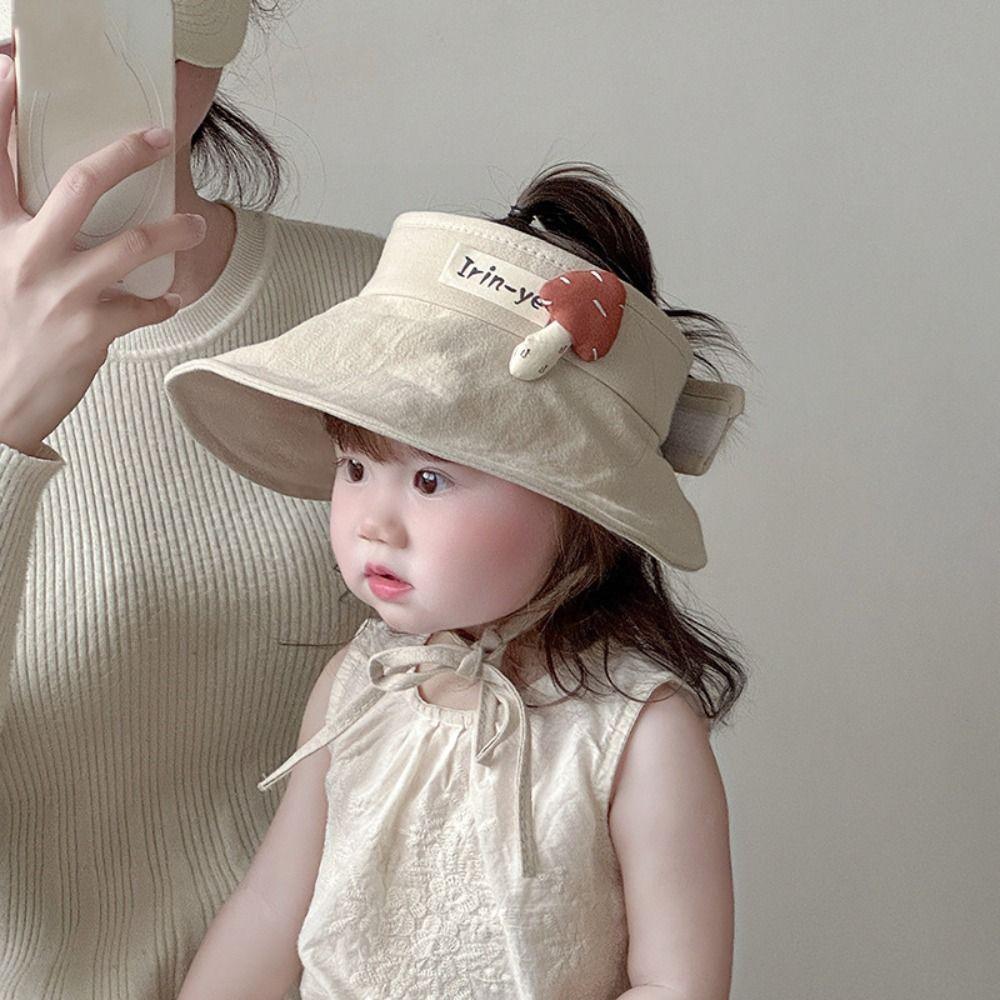 

Wide Brim Baby Sunscreen Cap Breathable Duck Tongue Hat Empty Top Kids Sunhat Spring/Summer