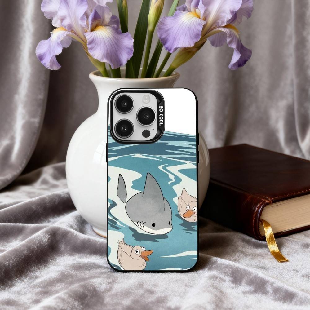 

C-Cartoon S-Shark-K Phone Case For iPhone17,16,15,14,13,12,11 Plus,Pro Max Black Candy silver phone case iPhone17PRO