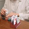 Wood Playing Card Holder Board Game Poker Seats Playing Card Holder Deck Stand Tray Rack for Organizing Cards Enduring