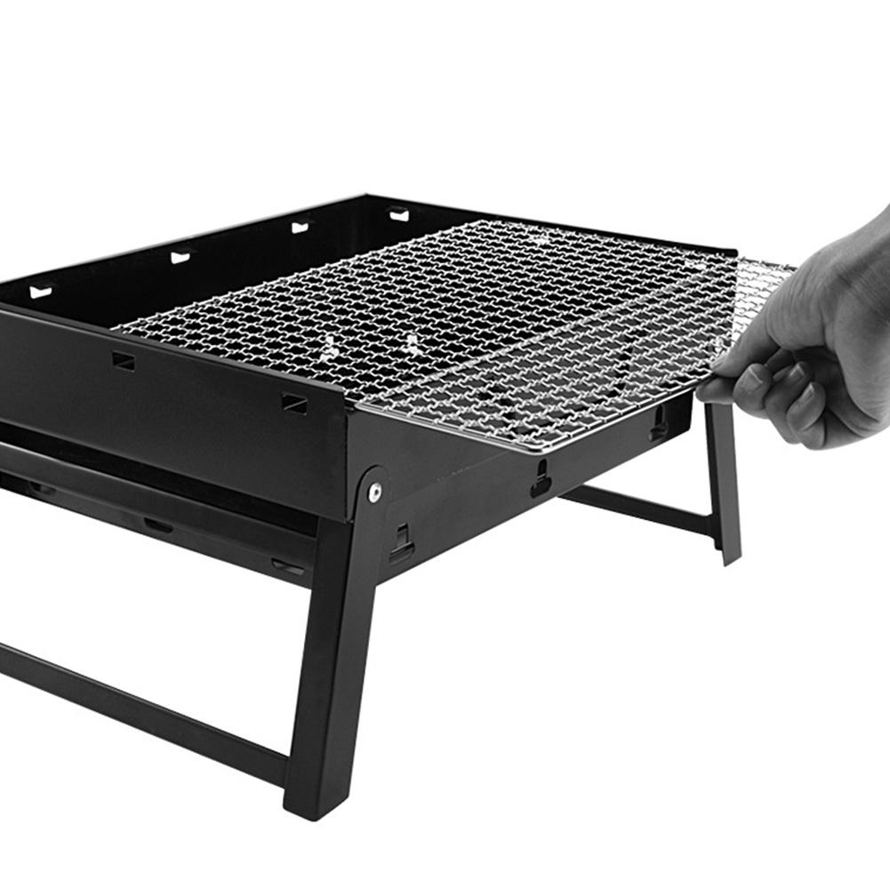 Portable BBQ Grill Stainless Steel Charcoal Grill Outdoor Cooking Tool Kit Camping Picnic Beach BBQ Lightweight Compact Travel