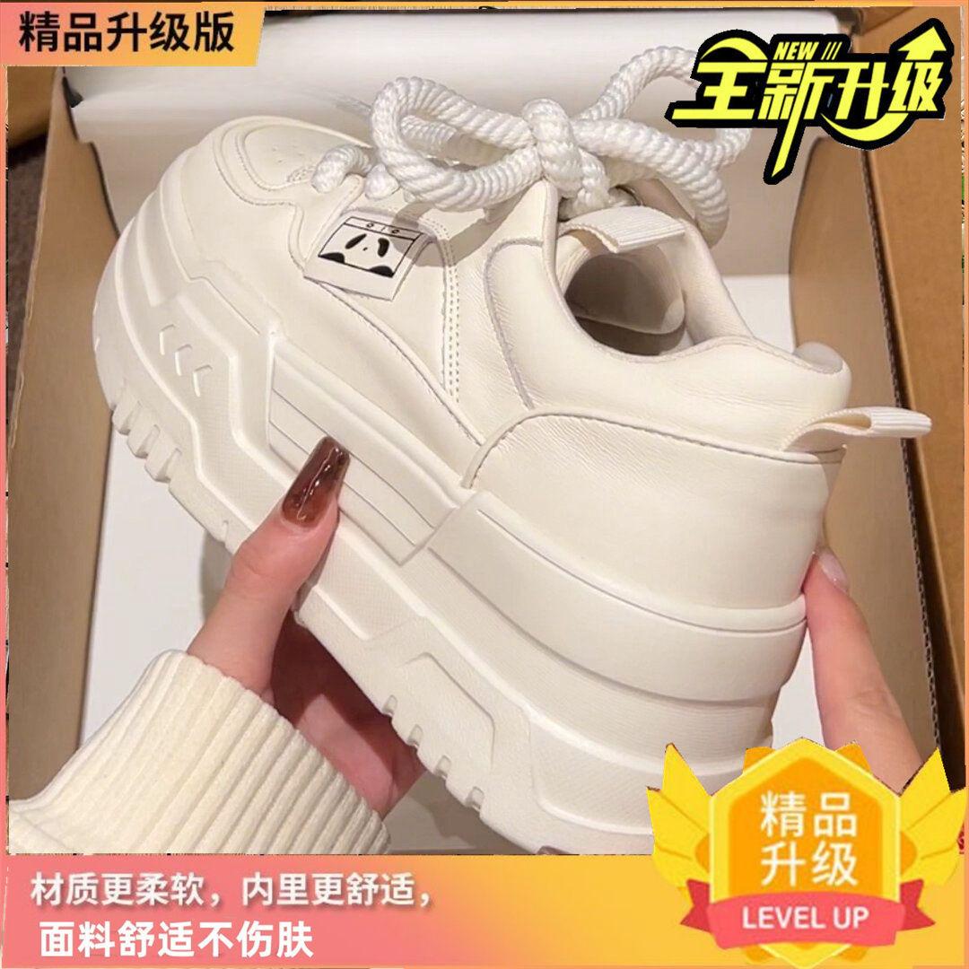 

Zhao Ruth повседневные белые туфли на низком каблуке с толстой подошвой для женщин, лето 2025 года, новые грязеотталкивающие и увеличивающие высоту спортивные туфли для сноуборда для женщин 35 белый