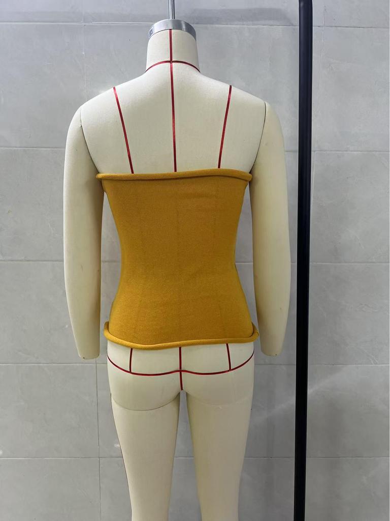 European & American Sexy Hot Sleeveless Knitted Bandeau Top for Women, 2025 Collection.