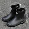 New short rain shoes women's rubber shoes wear non-slip water boots thick-soled water shoes velvet short rain boots