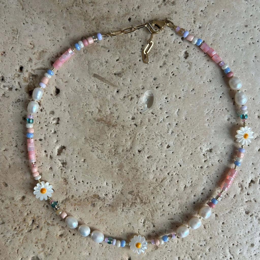 Love Peach Heart Beaded Pendant Necklace Baroque Freshwater Pearl High Color Retention
