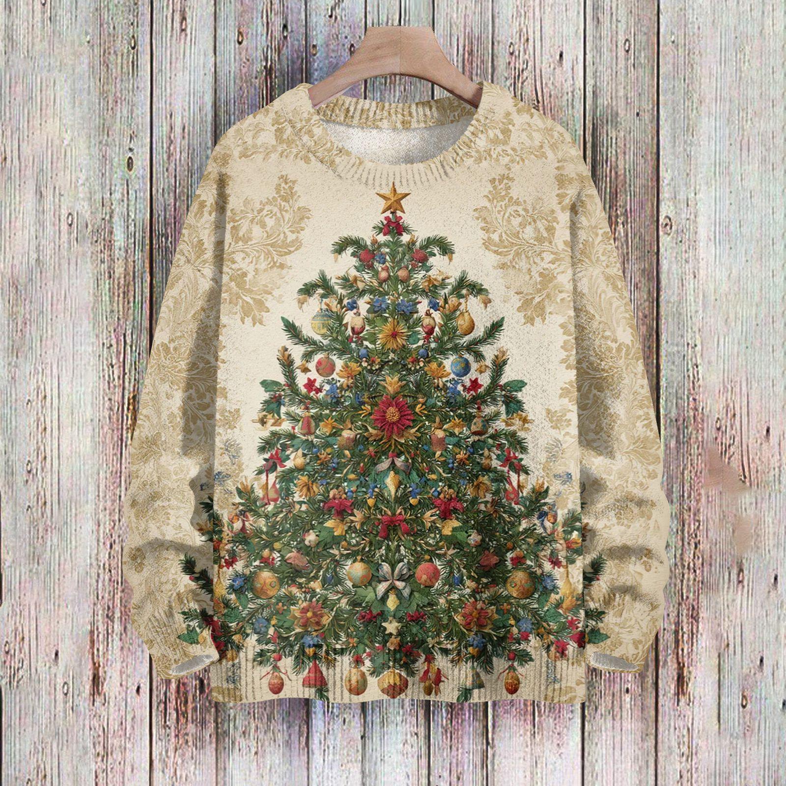 

Рождественские толстовки для женщин Вязаный свитер Милая рубашка Осенний свитер с круглым вырезом Топы XXXL хаки