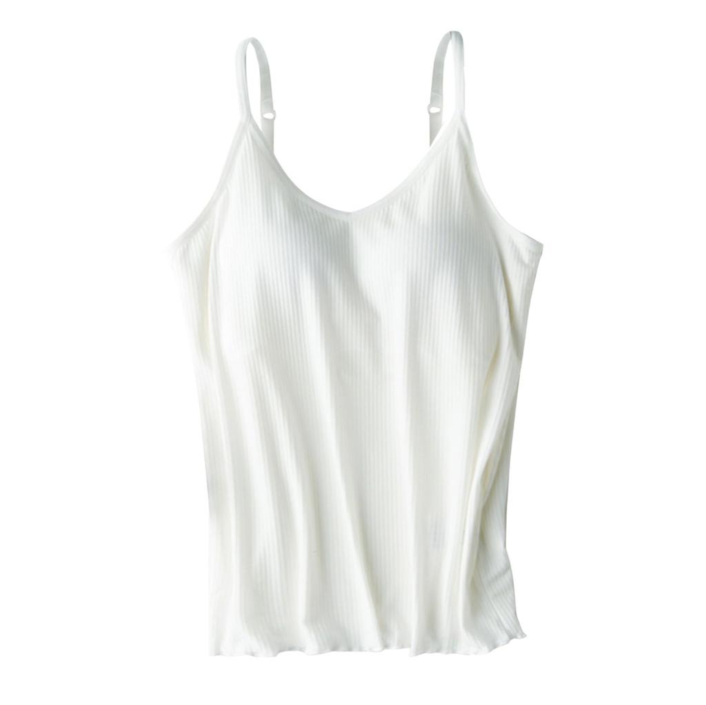 Women's Fashion Non-Steel Ring All-In-One Wth Bra Pads Camisole Vest Bottoming Shirt Sexy Large Size Underwear