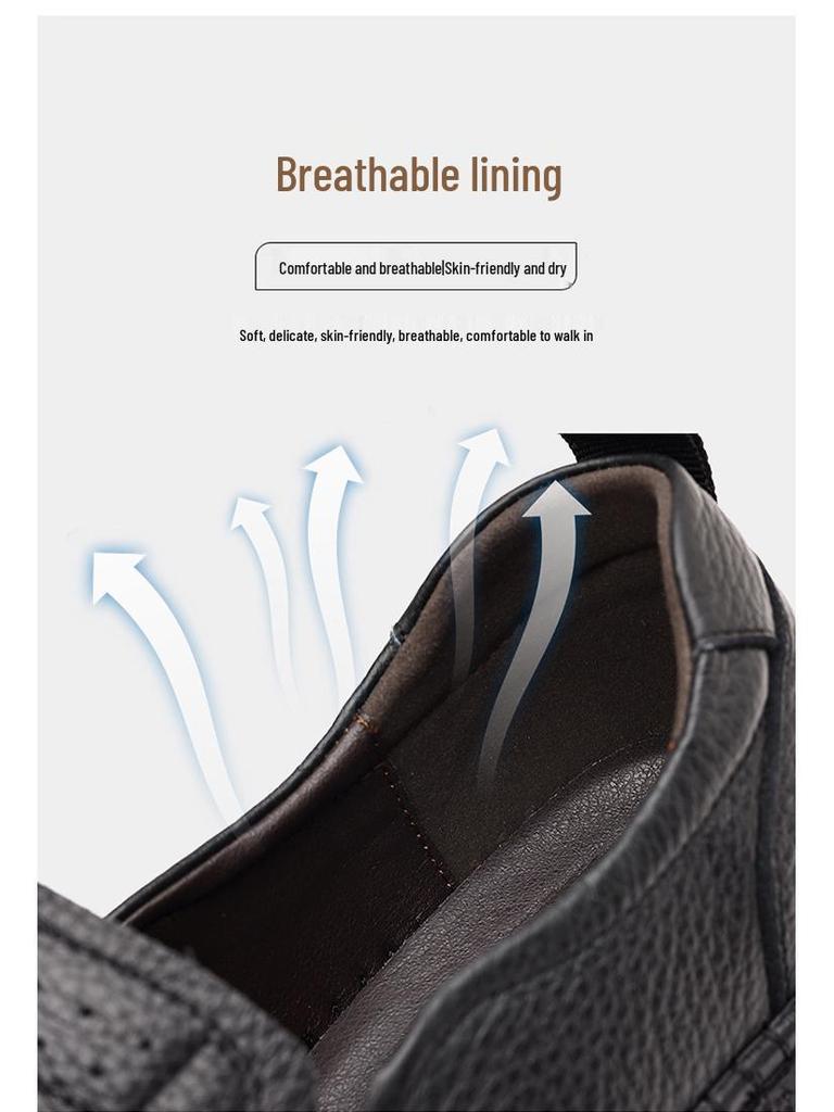 2025 Herren Atmungsaktive Rutschfeste Leder Freizeitschuhe: Frühlings- & Herbstmode