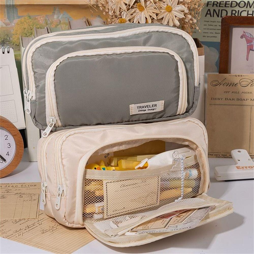 Large Capacity School Cases Simple Stationery Holder Bag Large Capacity Pen Case  Children Gifts