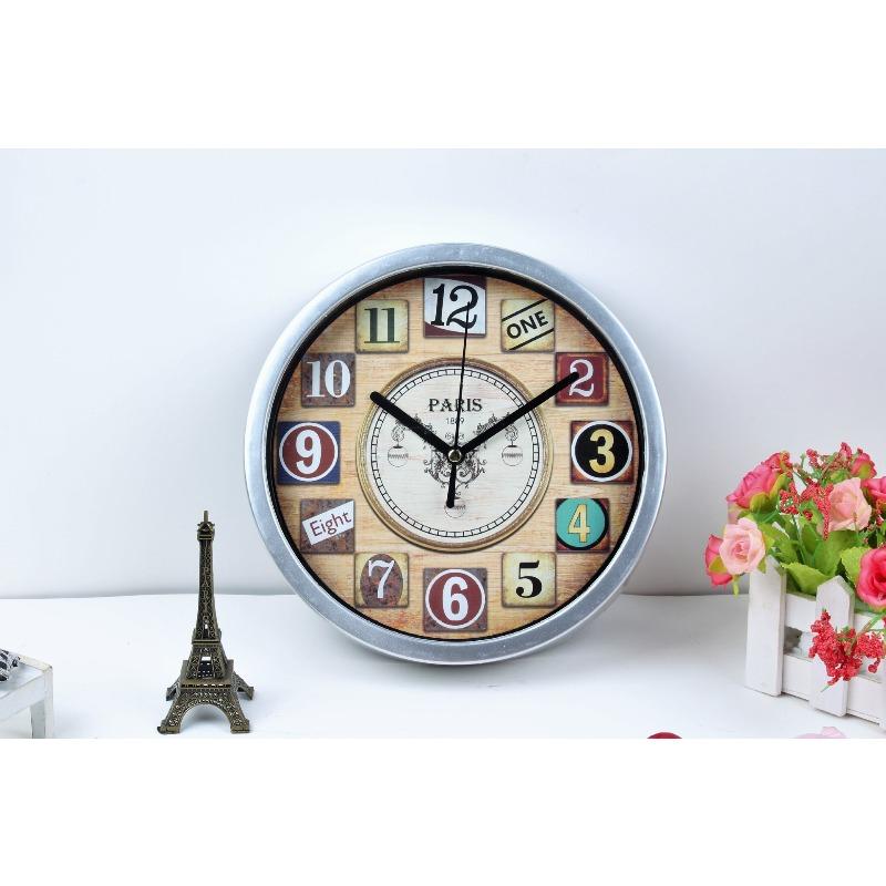 Resurrection Silent Wall Clock Quartz Wall Clock Living Room Simple European Antique Wall Watch Rural Industrial Style Ancient Rome