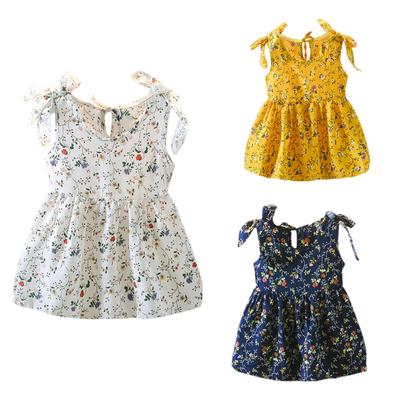 Baby Sleeveless Floral Dress Summer Girls Princess Dress