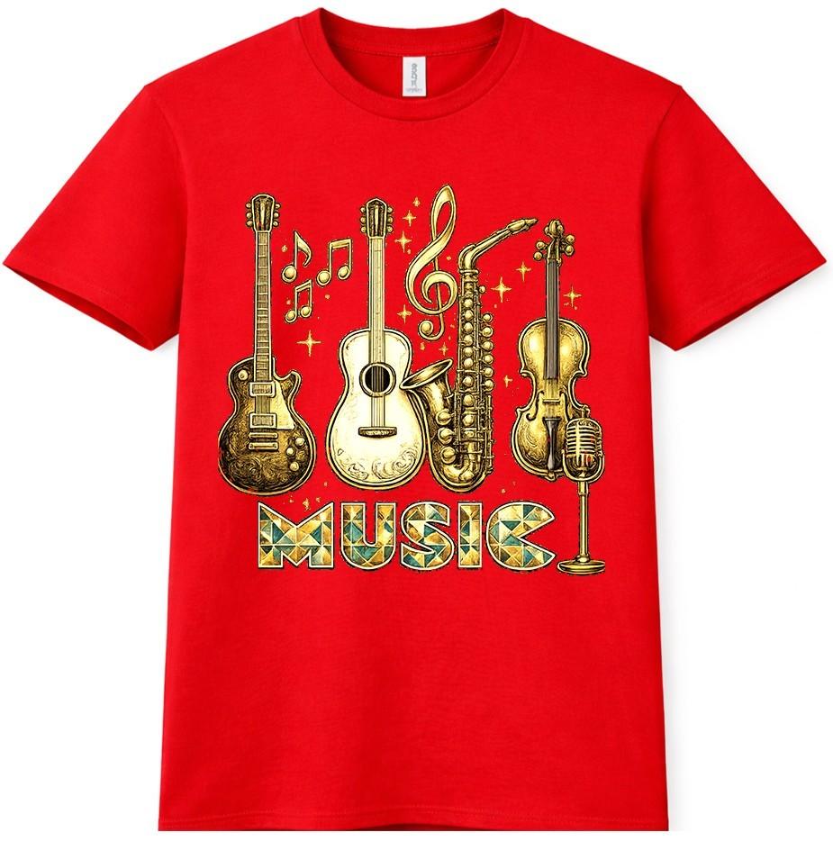 Music T Shirt Guitar Saxophone Violin Band Lover Gift Musician Graphic Tee S