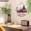 Hölzliches Weihnachtsschild mit klassischem rotem Pickup-Truck-Muster, warmes winterliches Weihnachtsornament zur Dekoration für Haustür/Wand, ideale Weihnachtsdekoration