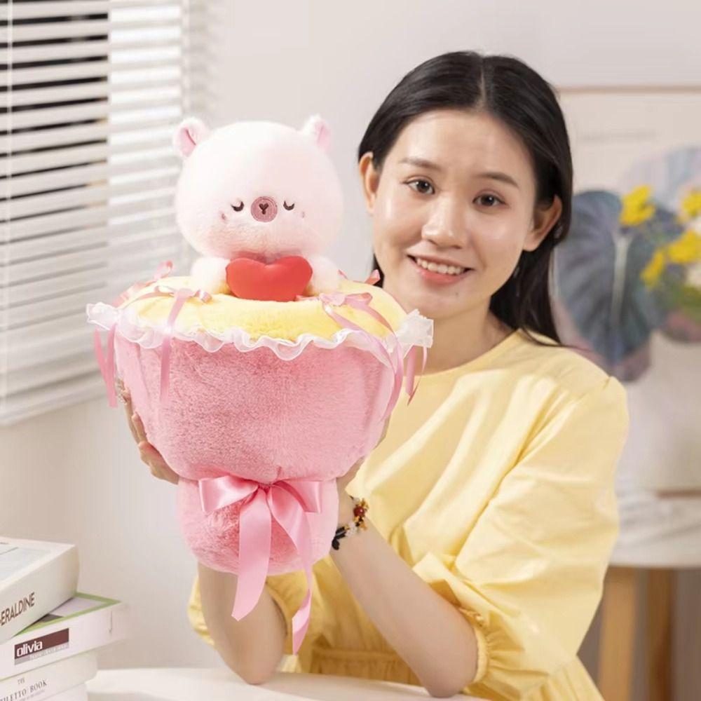 Handmade Panda Bouquet Plush Toys Cartoon Animal Animal Bridal Bouquet  Holiday Gifts