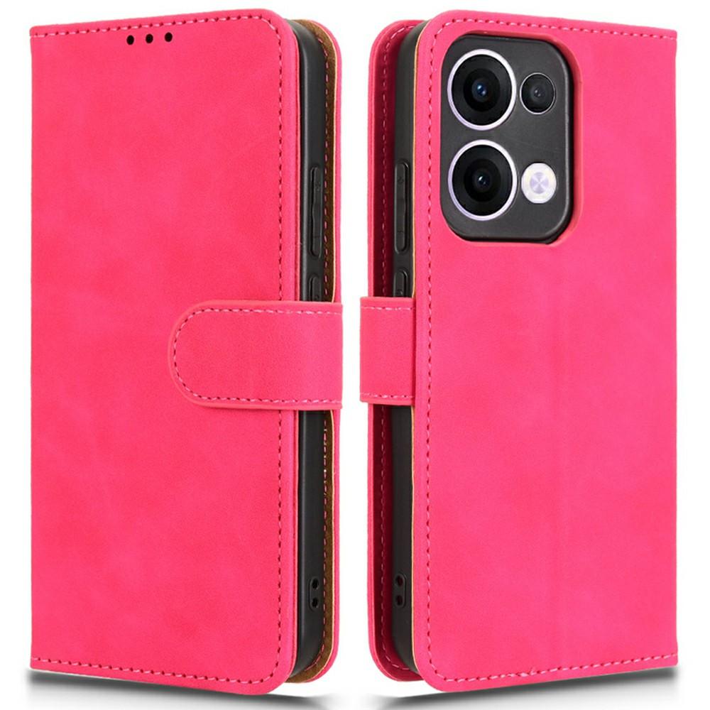 

Для Oppo Reno13 5G (Глобальний) Шкіряний чохол з відчуттям шкіри, протиударний, гаманець, відкидна кришка для телефону Rose