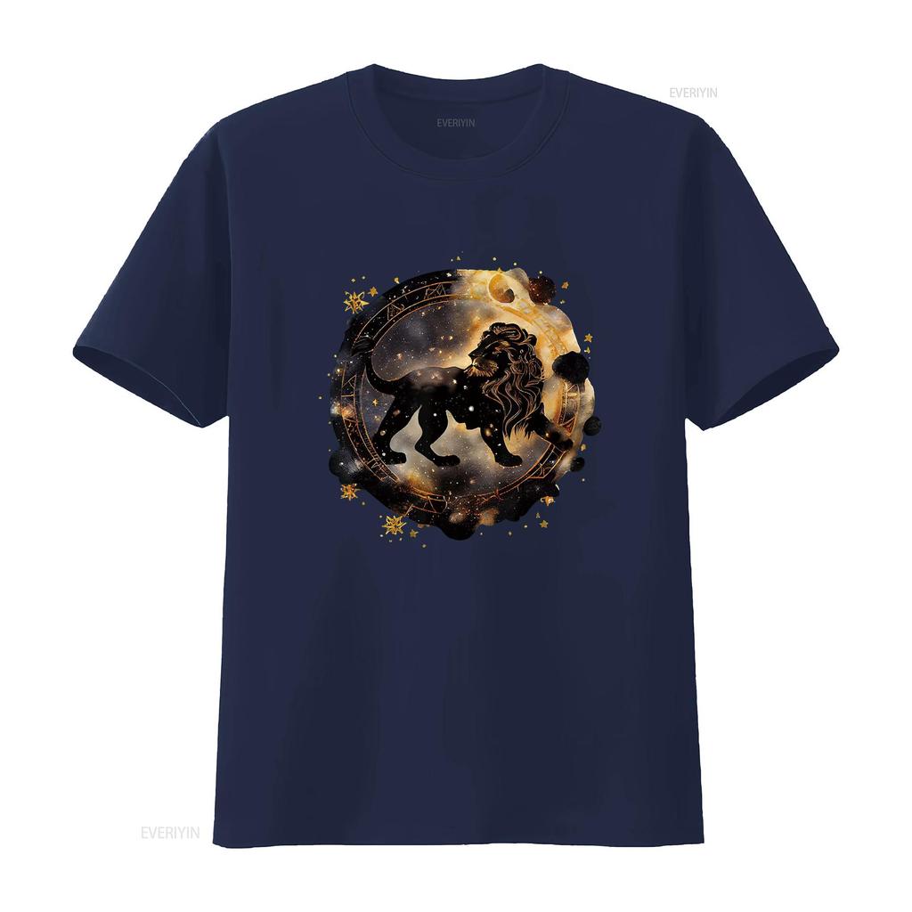 Astrology horoscope Zodiac Sign leo T Shirt vintage Washed Breathable homme fashion Casual Soft Top For Everyday Wear