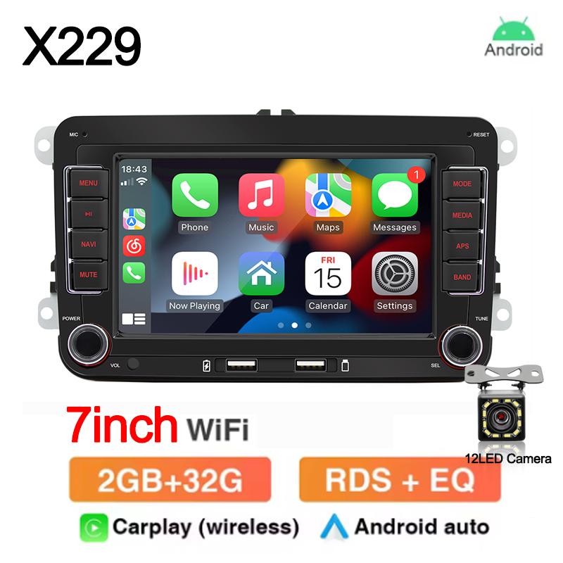 Android13 Car Radio 2Din Multimedia Playe 64G GPS Wireless CarPlay For VW Volkswagen Skoda Octavia Golf 5 6 Passat B6 Polo Jetta