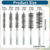 6 Pcs Stainless Steel Cleaning Brush Set 1/4" Hex Bar Twisted Wire Hole Brush for Power Drill Impact Driver(8/10/12/15/17/19 mm)