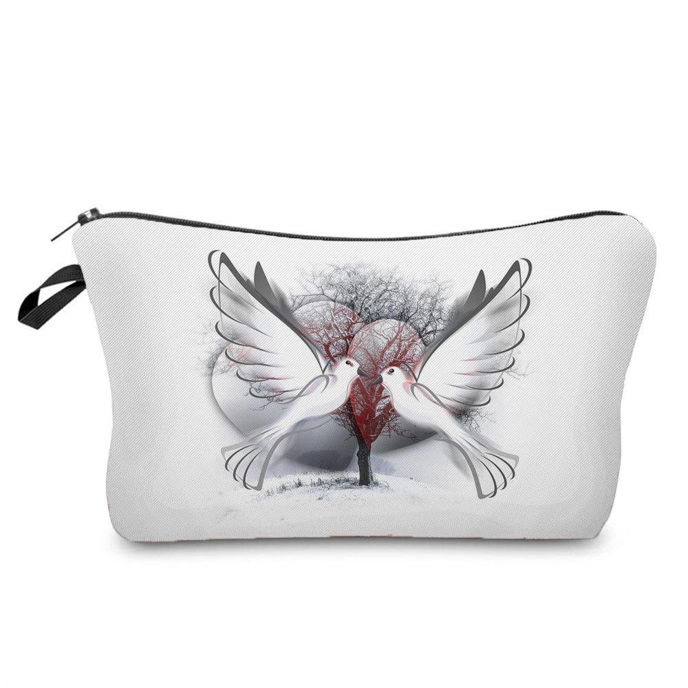 Women Peace Dove Print Cosmetic Bag Toiletries Organize Travel Storage Case 6369