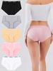 5Pcs/Set Women's Cotton Briefs Letter Belt Panties Seamless High Waist Breathable Underwear Female Stretch Comfortable Lingerie