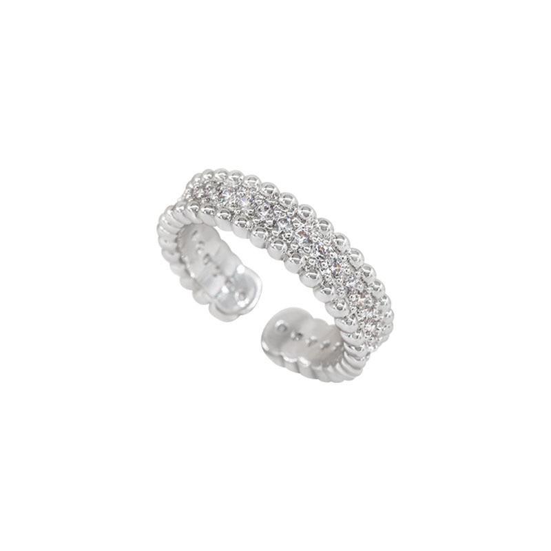 Elegant Ins Style Rhinestone Copper Ring For Women With Unique Design Geometric