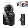 Microfon lavalier wireless PULUZ pentru iPhone/iPad, receptor cu 8 pini (Negru) 25-26s
