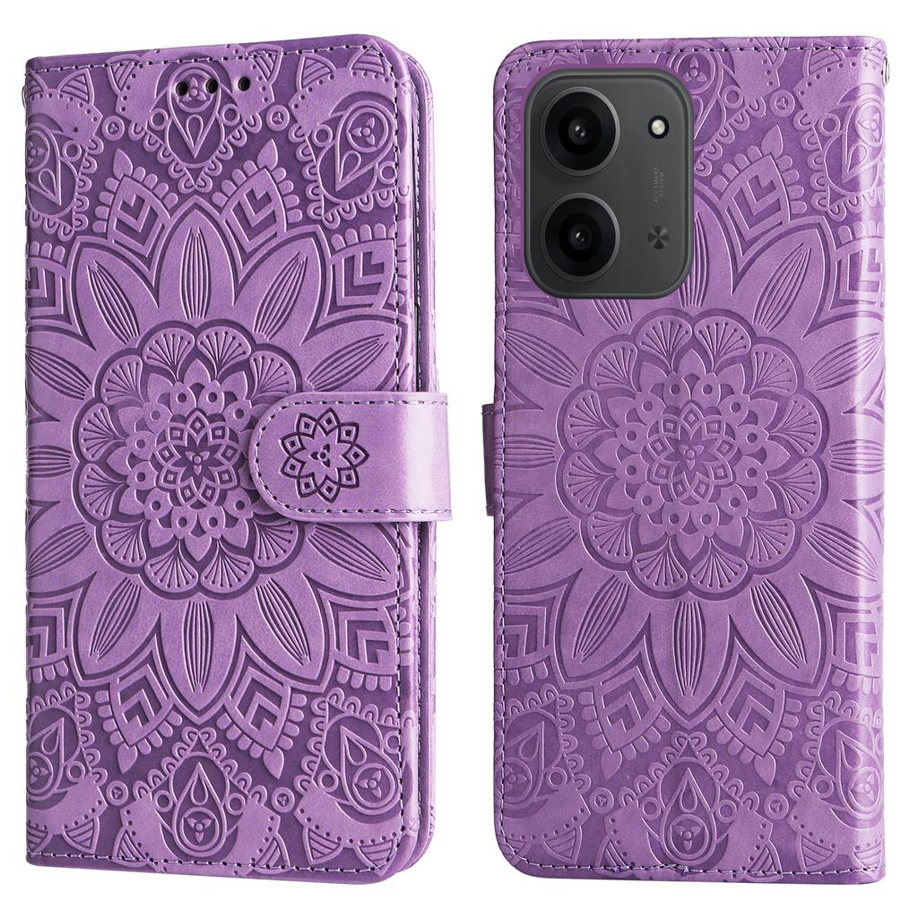 For Xiaomi Redmi 15C 4G (Global) (171mm)/Poco C85 4G (171mm) Case Sunflower Imprint Leather Wallet Phone Cover