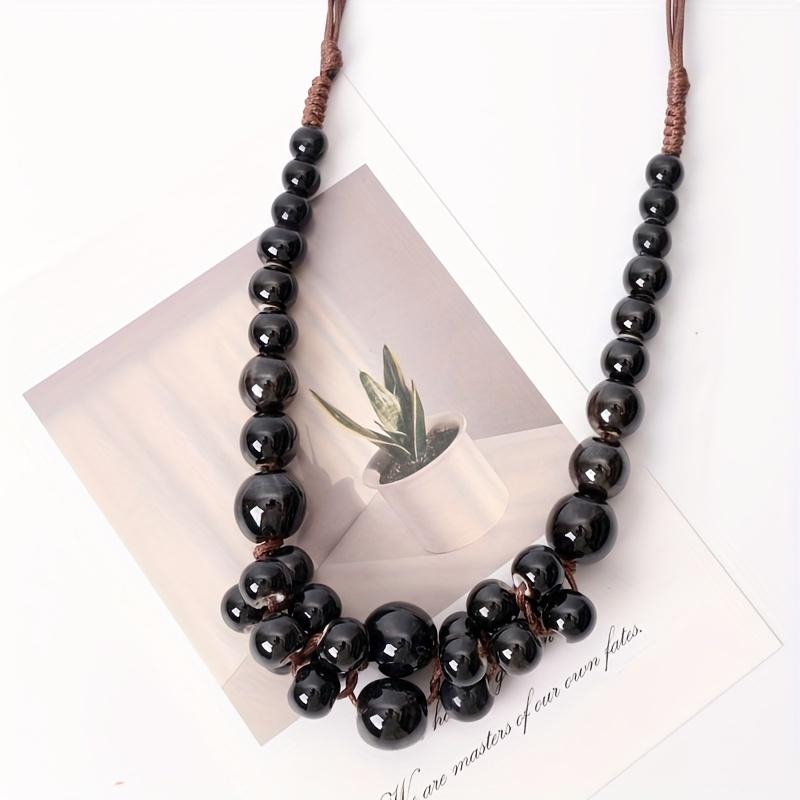 2pcs Vintage Bohemian Ceramic Necklace,Women's Everyday Fashion Necklace, Unique Gift for Family, Birthdays| Ethnic Style Necklace